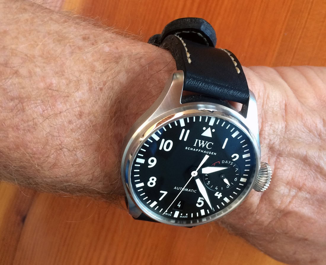 IWC Big Pilot on Nero leather with butterscotch stitching. © Russell Batt