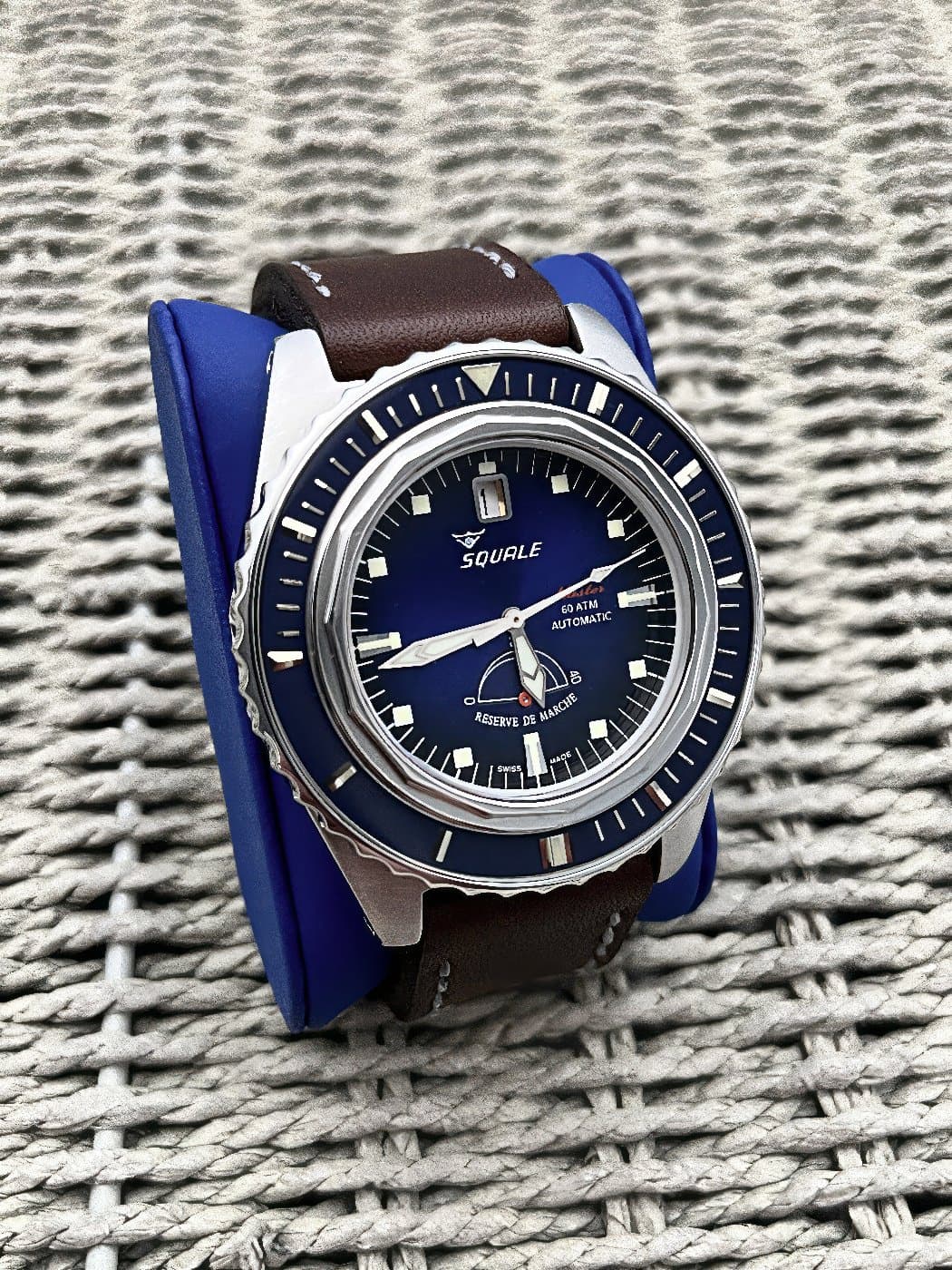 Squale Master on Tobacco leather with grey stitching. © Andrew brown