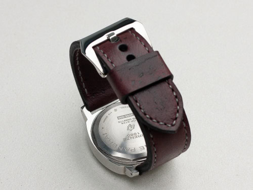 Panerai zero on Merlot Kudu leather with grey stitching. © Richard Beard