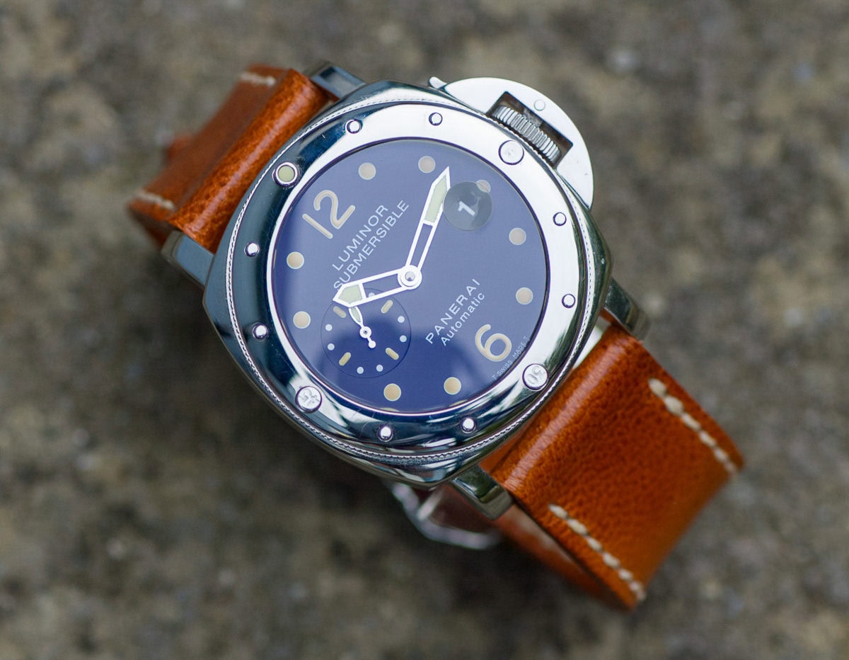 Panerai 24 on Amalthea leather with natural stitching. © Richard Beard