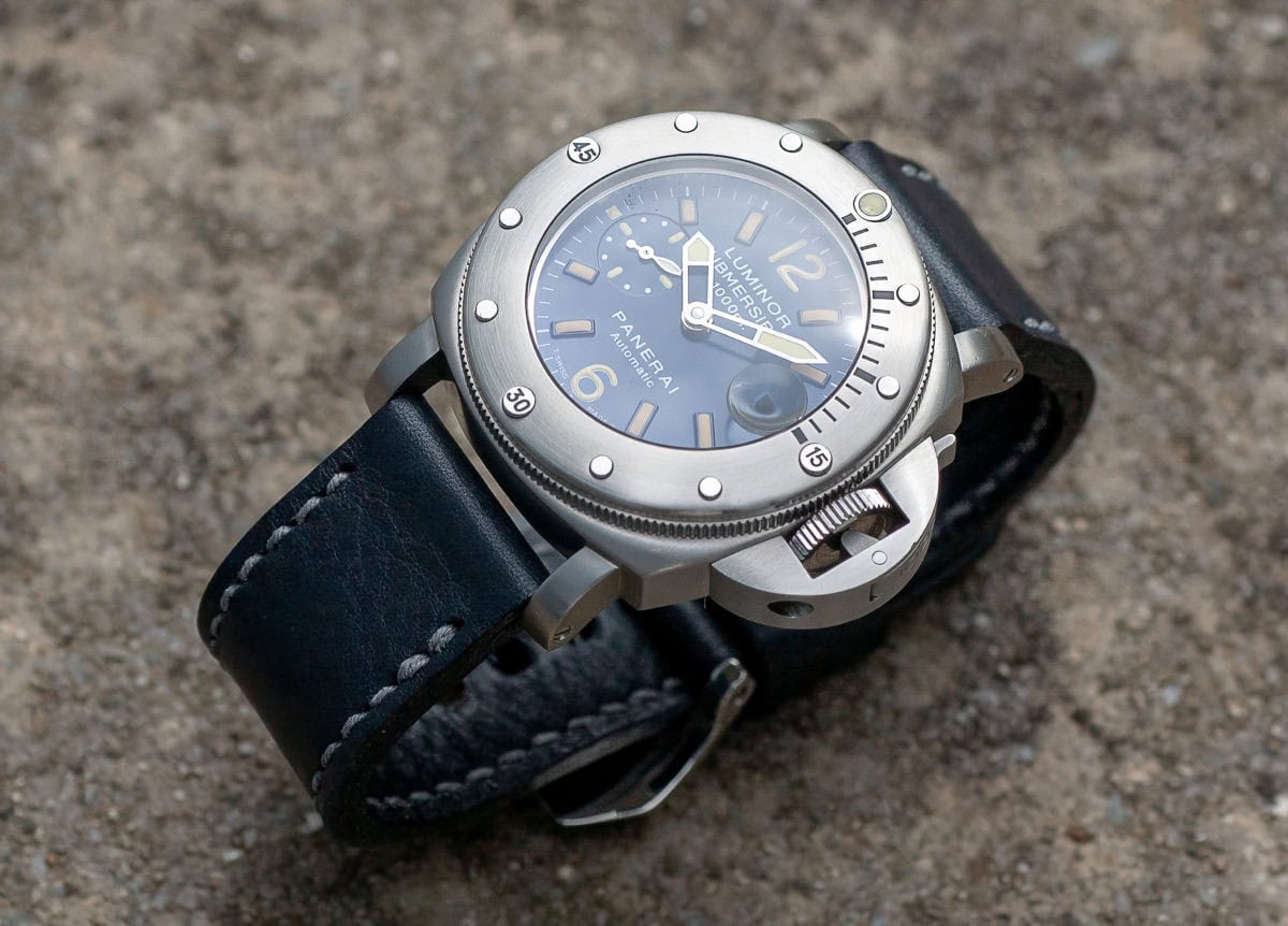 Panerai 87 on Sapphire leather with grey stitching. © Richard Beard